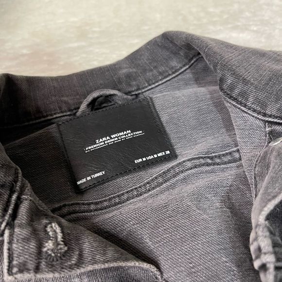 Zara Awesome What You Wanna Know Graphic Embroidered Black Denim Jacket - Picture 4 of 9